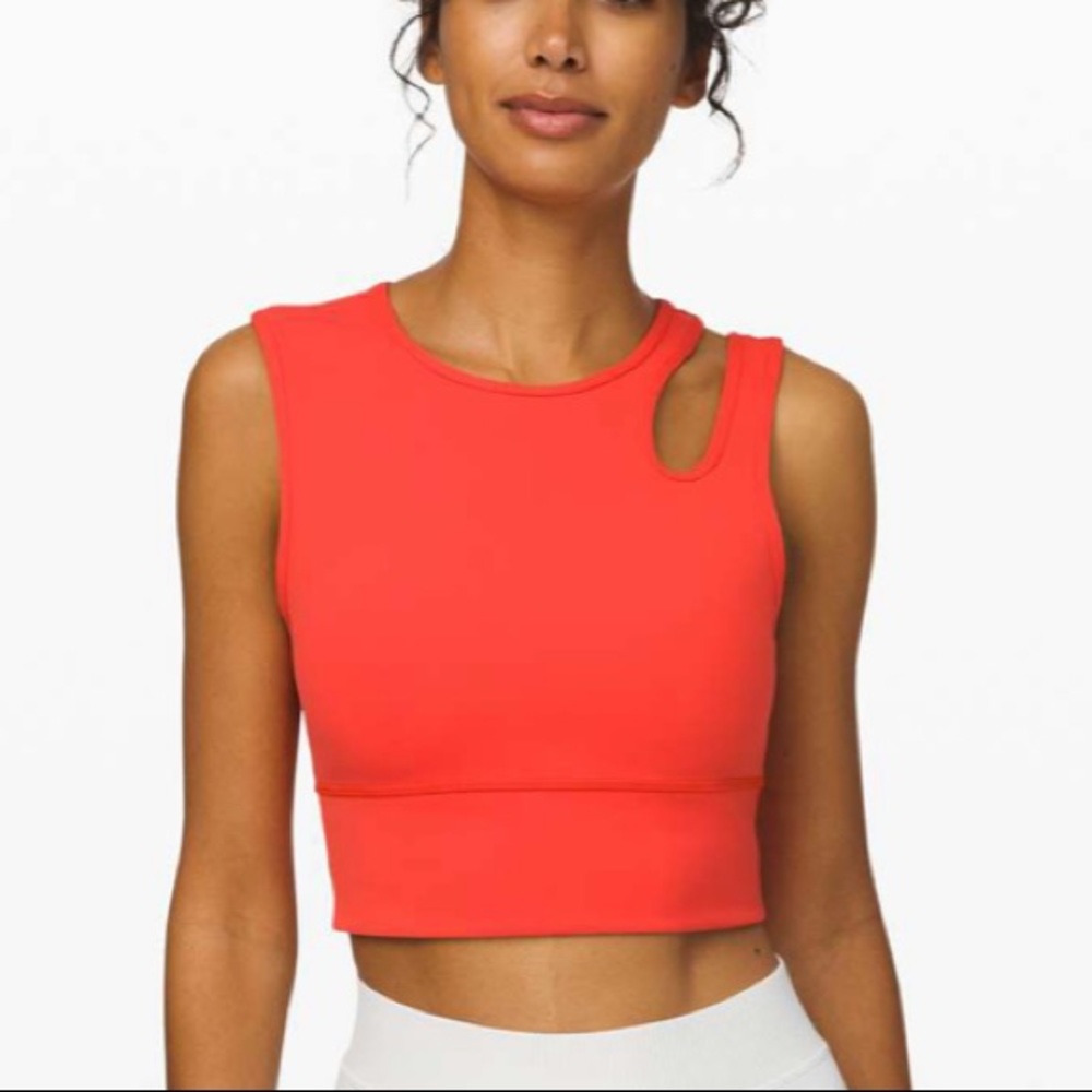 lululemon athletica Women's Cutout Cropped Tank Top in Bright Red